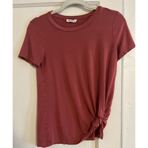 Women’s Juniors Smoke & Mirrors Mexico Rust Color T-Shirt Side Knot Size XS Soft - Picture 1 of 6